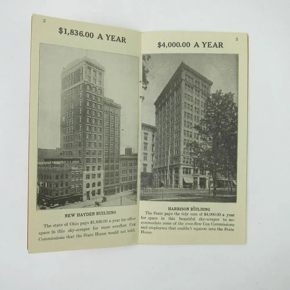 Ohio Governor James Cox Political Opposition Fact Book Sky Scraper Antique 1910s - Picture 4 of 15